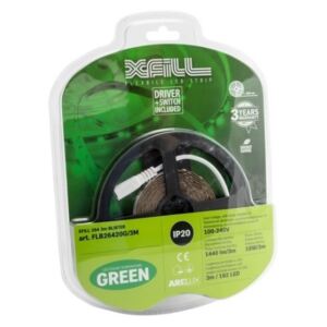 Arelux Set LED pásku XFILL 264 3M BLISTER GREEN FLB26420G/3M 18W, 192LED/m