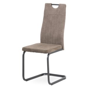 Jídelní židle, lanýžová látka, šedý kov mat DCL-462 LAN3
