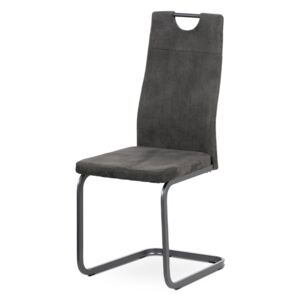 Jídelní židle, šedá látka, šedý kov mat DCL-462 GREY3