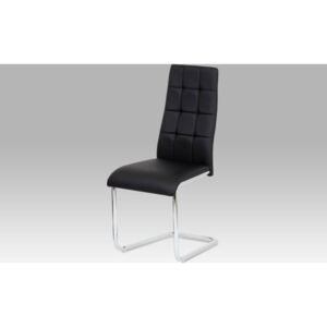 Jídelní židle černá koženka / chrom AC-1620 BK Art