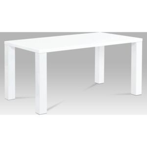 Jídelní stůl 160x90x76 cm, vysoký lesk bílý AT-3008 WT Art
