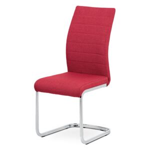 Jídelní židle, červená látka, kov chrom DCH-455 RED2