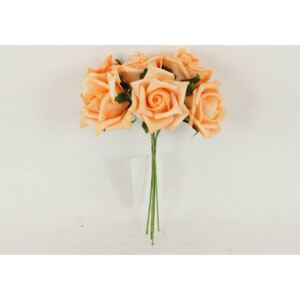 Růžičky, puget 6ks, barva oranžová. Květina umělá pěnová. PRZ755485 Art