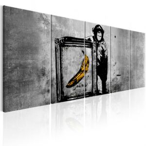 Obraz Opice a banán + háčky a hřebíčky ZDARMA Velikost (šířka x výška): 125x50 cm