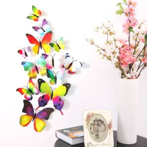 Samolepky na zeď 3D duhoví motýlci - Nalepovací tabule