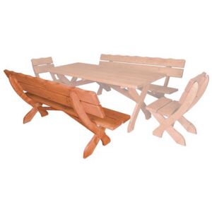 Drewmax MO104 lavice - Zahradní lavice z masivního smrkového dřeva 200x80x72cm - Týk