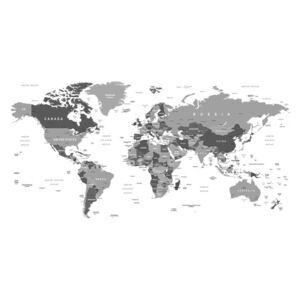 Obraz mapa světa s černobílým nádechem