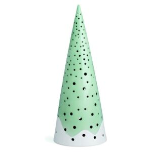 Zelený vánoční svícen z kostního porcelánu Kähler Design Nobili, výška 30 cm
