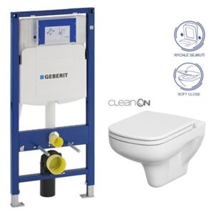 AKCE/SET/GEBERIT - SET Duofix pro závěsné WC 111.300.00.5 bez ovládací desky + WC CERSANIT COLOUR NEW CLEANON + Sedátko (111.300.00.5 CN1)