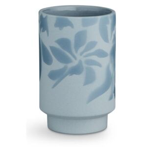 Světle modrá kameninová váza Kähler Design Kabell, výška 12,5 cm