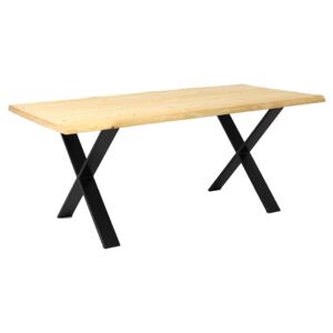 Nordic Přírodní masivní jídelní stůl Combo 90x180 cm s černou podnoží