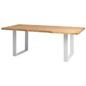 Nordic Přírodní masivní jídelní stůl Feel 90x180 cm s bílou podnoží