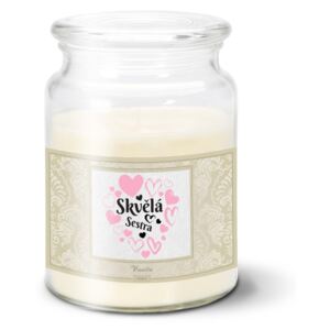 Svíčka velká SABLO - Skvělá sestra 500 g