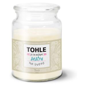 Svíčka velká SABLO - Tohle je ta nejlepší sestra na světě 500 g