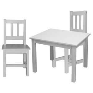 Dětský celodřevěný stůl ANNA — masiv borovice, bílá