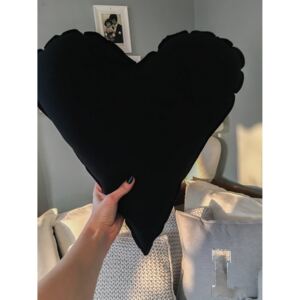 Eliszycie Polštářek srdce černá, 35x40 cm