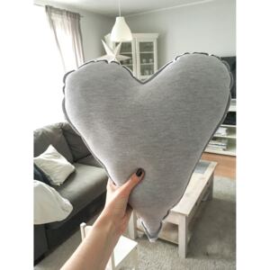 Eliszycie Polštářek srdce šedá 35x40 cm