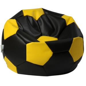 ANTARES Euroball medium - Sedací pytel 65x65x45cm - koženka černá/žlutá