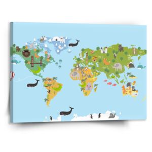 Obraz SABLO - Zvířecí mapa světa 50x50 cm