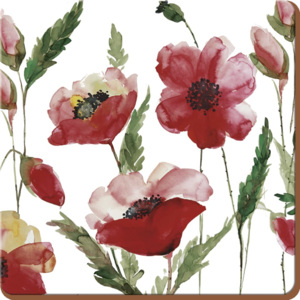 Korkové podložky od hrníčky Watercolour Poppy