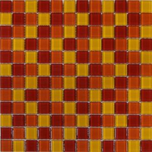 Maxwhite ASHS202 Mozaika skleněná červená žlutá oranžová 29,7x29,7cm