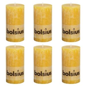 Bolsius Rustikální válcové svíčky 6 ks 130 x 68 mm okrové