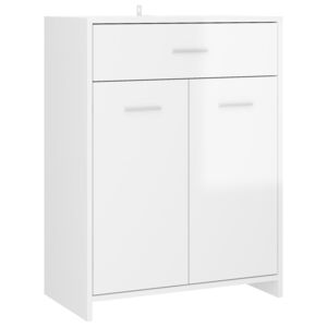 Koupelnová skříňka Skei - dřevotříska - 60 x 33 x 80 cm | bílá vysoký lesk