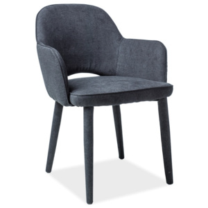 Jídelní židle čalouněná potahovou látkou v tmavě šedé barvě KN910
