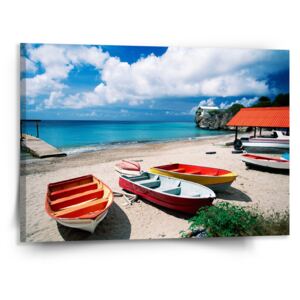 Obraz SABLO - Loďky na pláži 50x50 cm