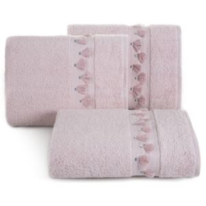 Bavlněný froté ručník s aplikací ALBAN 50x90 cm, růžová, 450 gr Mybesthome Varianta: ručník - 1 kus 50x90 cm