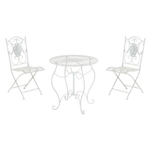 Souprava kovových židlí a stolu Aldeano (SET 2 + 1) Barva Bílá antik
