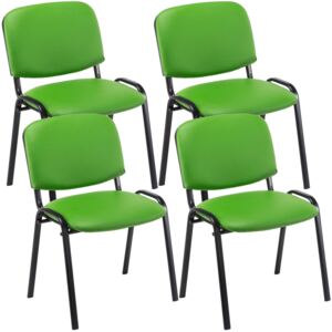 4x Stohovatelná konferenční židle Ken koženka Barva Zelená