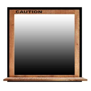 Zrcadlo s poličkou IRON mangovník