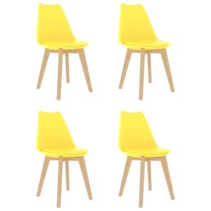 Jídelní židle 4 ks žluté plast