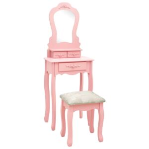 Toaletní stolek se stoličkou růžový 50 x 59 x 136 cm pavlovnia