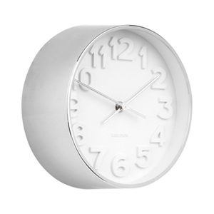 Stříbrné nástěnné hodiny - Karlsson Stout Chrome, Ø 22 cm