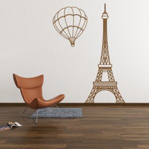 Jednobarevná vinylová samolepka na zeď - Eiffelova věž 60 x 85 cm Barva motivu 010 bílá Zrcadlově NE