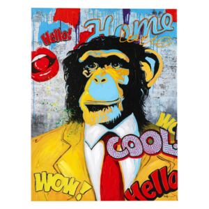 KARE DESIGN Ručně malovaný obraz Show Monkey 120×90 cm, Vemzu