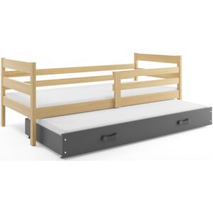 B2b1 BMS-group Dětská postel s přistýlkou ERYK 2 80x190 cm, borovice/grafitová Pěnová matrace