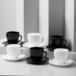 Kávový servis Carine White & Black 12-dílů LUMINARC