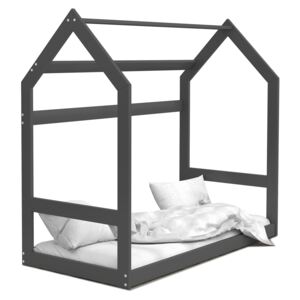 BabyBeds Dětská postel domeček bez zábrany šedá Velikost postele: 190x80 cm
