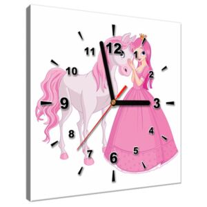 Tištěný obraz s hodinami Princezna s koníkem ZP2796A_1AI