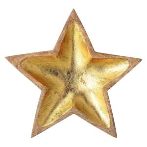 Bloomingville Dřevěný podnos Gold Star