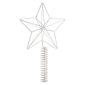 Bloomingville Vánoční hvězda na špici stříbrná 26 cm