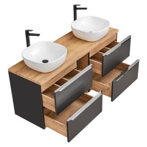Sapho Capri Black 140 koupelnová sestava vč. umyvadel Typ nábytku: Skříňky s umyvadly