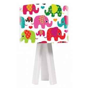 Stolní lampa Rainbow Elephants + bílý vnitřek + bílé nohy