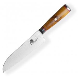 Nůž SANTOKU 7" (180 mm) Dellinger LADDER Yellow Shadow Professional Damascus