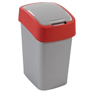 Odpadkový koš na tříděný odpad Flip Bin Silver-Red 50 l CURVER