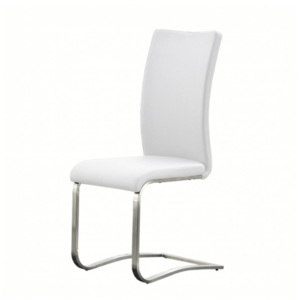 Jídelní židle čalouněná ekokůže bílá podnož kov TK3175