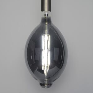 LED stmívatelná zatónovaná žárovka E27 - ovál Smoke grey glass